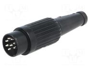 Connector: DIN; plug; male; PIN: 8; 270°; straight; for cable; 34V; 2A DELTRON