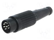 Connector: DIN; plug; male; PIN: 8; 270°; straight; for cable; 34V; 2A DELTRON