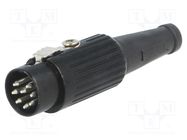 Connector: DIN; plug; male; PIN: 8; Layout: 270°; straight; for cable DELTRON