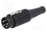 Connector: DIN; plug; male; PIN: 4; Layout: 216°; straight; for cable DELTRON