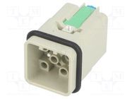 Connector: HDC; contact insert; male; Han Q; PIN: 13; 12+PE; size 3A HARTING