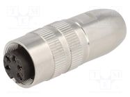 Connector: M16; plug; female; soldering; for cable; PIN: 5; 5A; 250V 