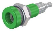 4MM BANANA JACK, SCREW MOUNT, SOLDER, 25 A, 60 VDC, GREEN
