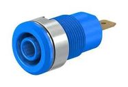 4MM BANANA JACK, SCREW MOUNT, QC TAB, 24A, 1 KV, BLUE 40AH1754