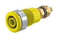 4MM BANANA JACK, PANEL MOUNT, 32A, 1 KV, YELLOW 40AH1759