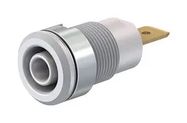4MM BANANA JACK, PANEL MOUNT, 32 A, 1 KV, GOLD PLATED CONTACTS, WHITE 40AH1765