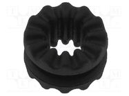 Grommet; Ømount.hole: 6.35mm; black; Panel thick: max.1.45mm 