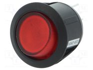 ROCKER; DPST; Pos: 2; ON-OFF; 10A/250VAC; red; neon lamp; R13; 230V BULGIN