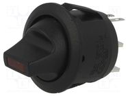 ROCKER; SPST; Pos: 2; ON-OFF; 6A/250VAC; black; LED; R13; 2V; round BULGIN