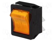 ROCKER; DPST; Pos: 2; ON-OFF; 16A/250VAC; yellow; neon lamp; 1350 BULGIN