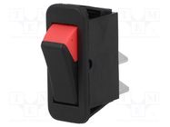 ROCKER; SPST; Pos: 2; ON-OFF; 16A/250VAC; black-red; none; 1300 BULGIN