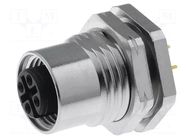 Connector: M12; socket; PIN: 4; female; THT; Type: with mounting nut LUMBERG AUTOMATION