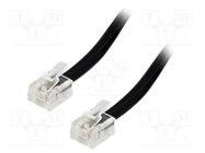 Cable: telephone; RJ11 plug,both sides; 15m; black BQ CABLE