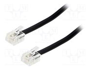 Cable: telephone; RJ11 plug,both sides; 1m; black BQ CABLE