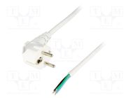 Cable; 3x1.5mm2; CEE 7/7 (E/F) plug angled,wires; PVC; 3m; white LIAN DUNG