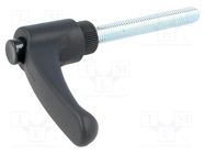 Lever; adjustable; Thread len: 60mm; Lever length: 63mm; -30÷130°C ELESA+GANTER