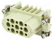 Connector: HDC; contact insert; female; 10A; 250V; Han® D; PIN: 15 HARTING