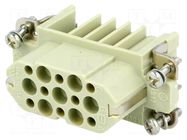 Connector: HDC; contact insert; female; 10A; 250V; Han® D; PIN: 15 HARTING