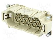 Connector: HDC; contact insert; male; Han® D; PIN: 40; 40+PE; 10A HARTING