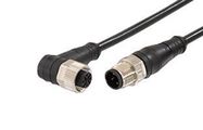 SENSOR CORD, 4P M12 PLUG-R/A RCPT, 5M