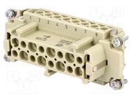 Connector: HDC; contact insert; female; Han E®; PIN: 16; 16+PE; 16A HARTING