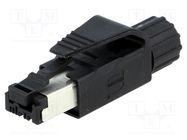 Connector: RJ45; plug; PIN: 4; Cat: 5; gold-plated; Layout: 8p4c; IDC HARTING