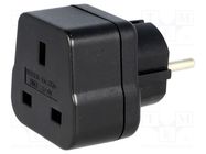 Transition: adapter; 2P+PE; 230VAC; 13A; black; PIN: 3 