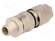 Connector: M12; plug; PIN: 4; male; D code-Ethernet; for cable; IDC HARTING