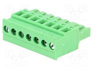 Pluggable terminal block; 5mm; ways: 7; angled; plug; female; green DEGSON ELECTRONICS