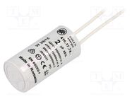 Capacitor: polypropylene; motors, run; 2uF; 475VAC; Ø25x49mm; ±5% DUCATI ENERGIA