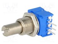 Potentiometer: shaft; THT; 1W; 100kΩ; ±10%; 290°; for PCB; linear BOURNS