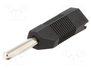 Connector: 4mm banana; plug; 16A; 50VDC; black; for cable; 2.5mm2 DELTRON