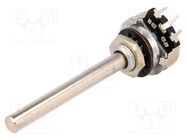 Potentiometer: shaft; single turn; 100kΩ; 200mW; THT; 6mm; metal PIHER