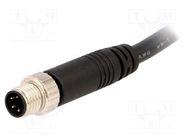 Connector: M8; 1m; male; PIN: 4; straight; plug; 3A; IP67; 30V AMPHENOL LTW