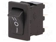 ROCKER; SP3T; Pos: 3; ON-OFF-ON; 10A/250VAC; 10A/28VDC; black; none BULGIN