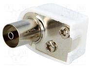 Connector: coaxial 9.5mm (IEC 169-2); plug; female; angled 90° 