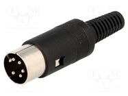 Connector: DIN; plug; male; PIN: 5; Layout: 240°; straight; for cable 