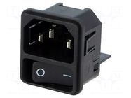 Connector: AC supply; socket; male; 15A; 250VAC; C14 (E); DC11 SCHURTER