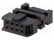 Connector: IDC; plug; female; PIN: 8; with cable clamp; IDC; 1.27mm CONNFLY