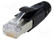 RJ45; plug; PIN: 8; shielded; Layout: 8p8c; for cable; IDC,crimped BEL FUSE