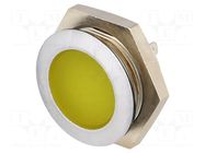 Indicator: LED; flat; yellow; 24÷28VDC; Ø22mm; IP67; metal SIGNAL-CONSTRUCT