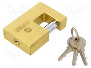 Padlock; mandrel; Application: gates,cabinets,sheds; Mat: brass MEGA