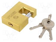 Padlock; mandrel; Application: gates,cabinets,sheds; Mat: brass MEGA