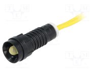 Indicator: LED; recessed; yellow; 230VAC; Ø11mm; IP40; leads 300mm POLAM-ELTA