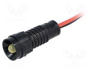 Indicator: LED; recessed; yellow; 220VDC; Ø11mm; IP40; leads 300mm POLAM-ELTA