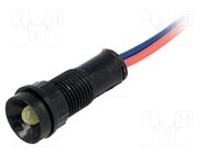 Indicator: LED; recessed; yellow; 12VDC; 12VAC; Ø11mm; IP40; plastic POLAM-ELTA