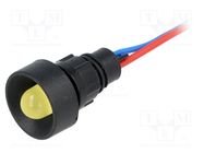 Indicator: LED; recessed; yellow; 12VDC; 12VAC; Ø13mm; IP40; plastic POLAM-ELTA