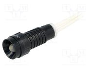 Indicator: LED; recessed; white; 230VAC; Ø11mm; IP40; leads 300mm POLAM-ELTA