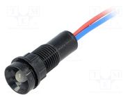 Indicator: LED; recessed; white; 12VDC; 12VAC; Ø11mm; IP40; plastic POLAM-ELTA