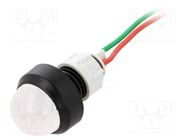 Indicator: LED; prominent; white; 24VDC; 24VAC; Ø13mm; IP40; plastic POLAM-ELTA